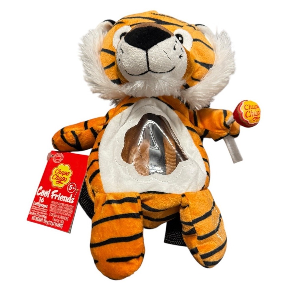 Chupa Chups Tiger Backpack Bag Limited Edition Plush Carry bag plush RARE W TAGS